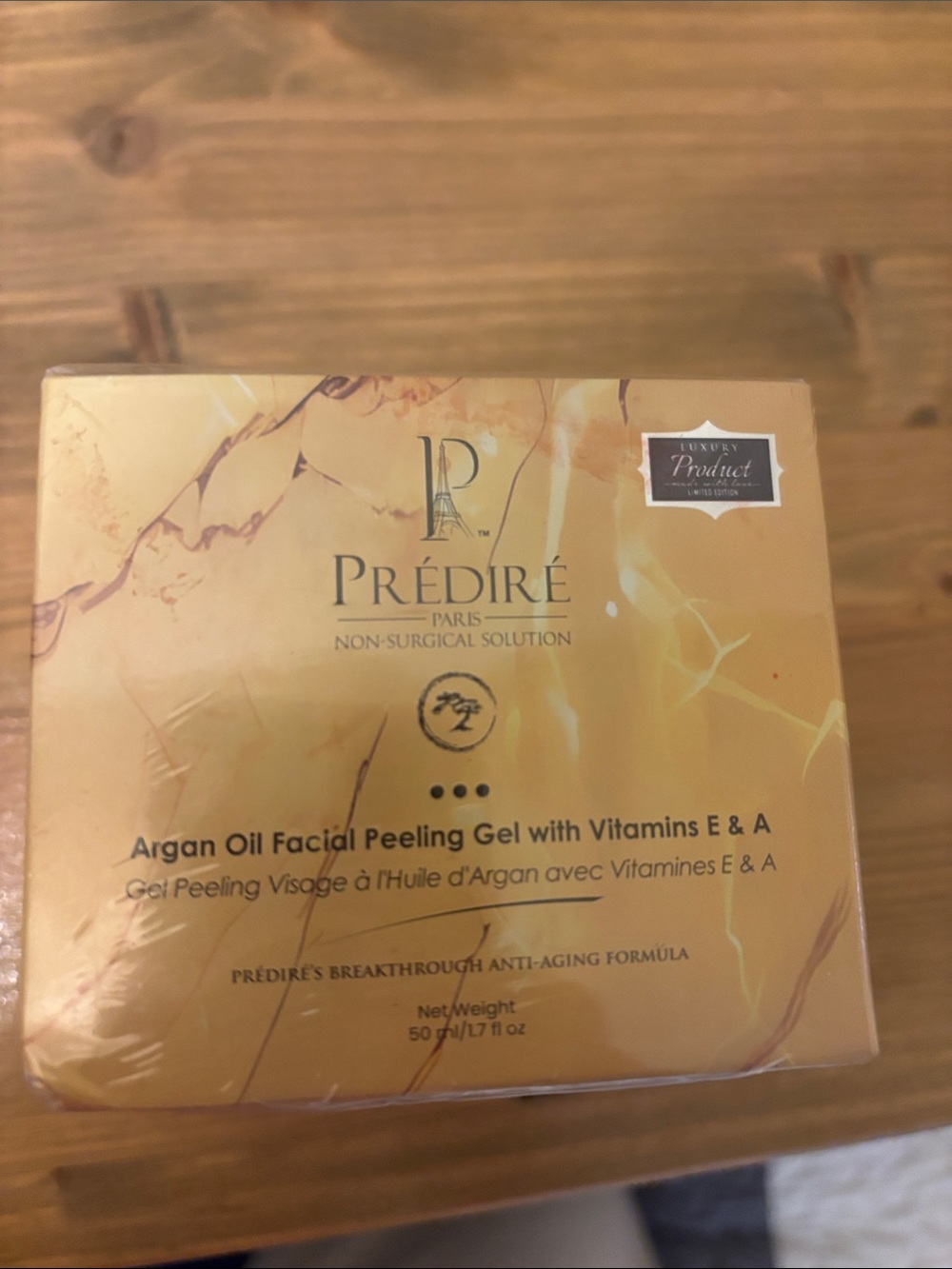 Prédiré Argan Oil Facial Peeling Gel with Vitamins E & A — Gold